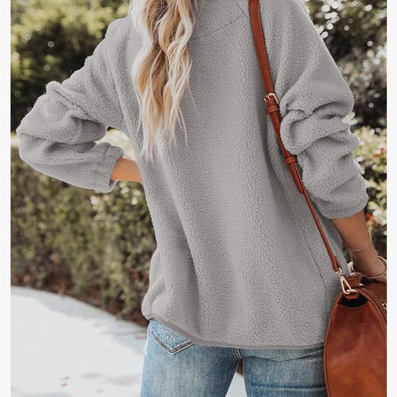 Grey Fleece Button Down Jacket / Shacket - Picture 3 of 4